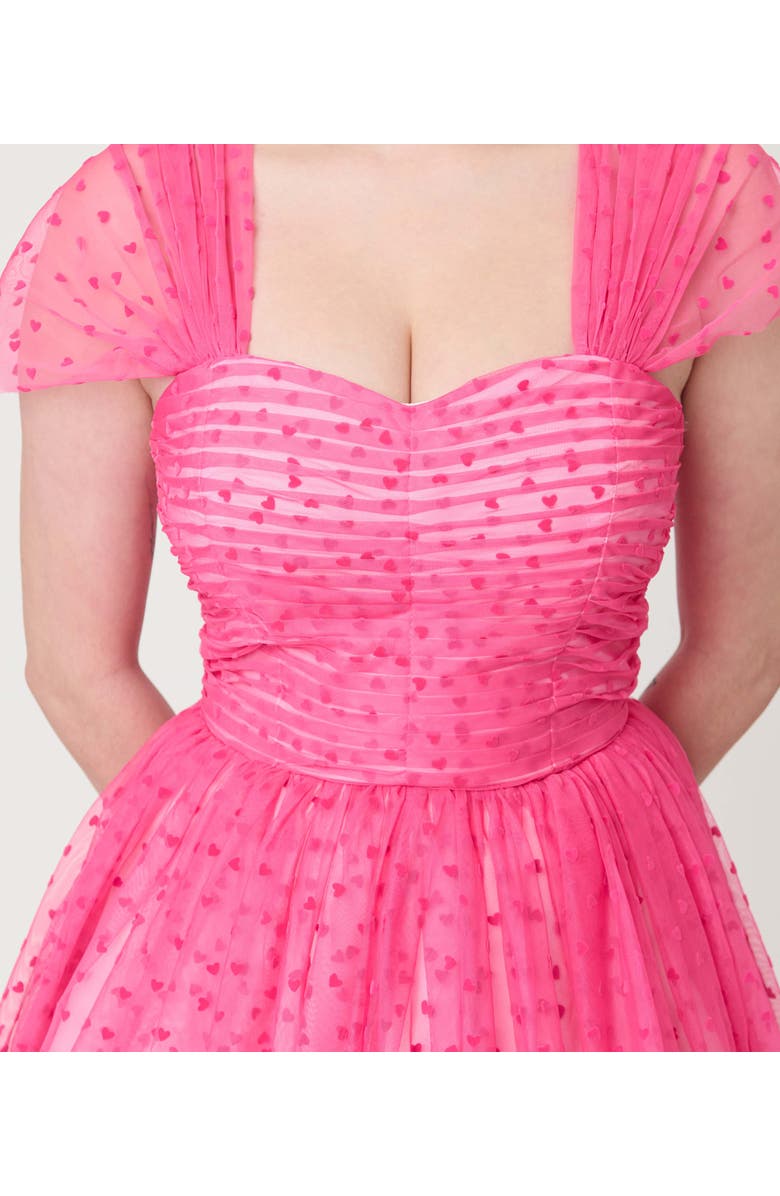 Unique Vintage Garden State Swing Dress, Alternate, color, Pink W/Tiny Hearts