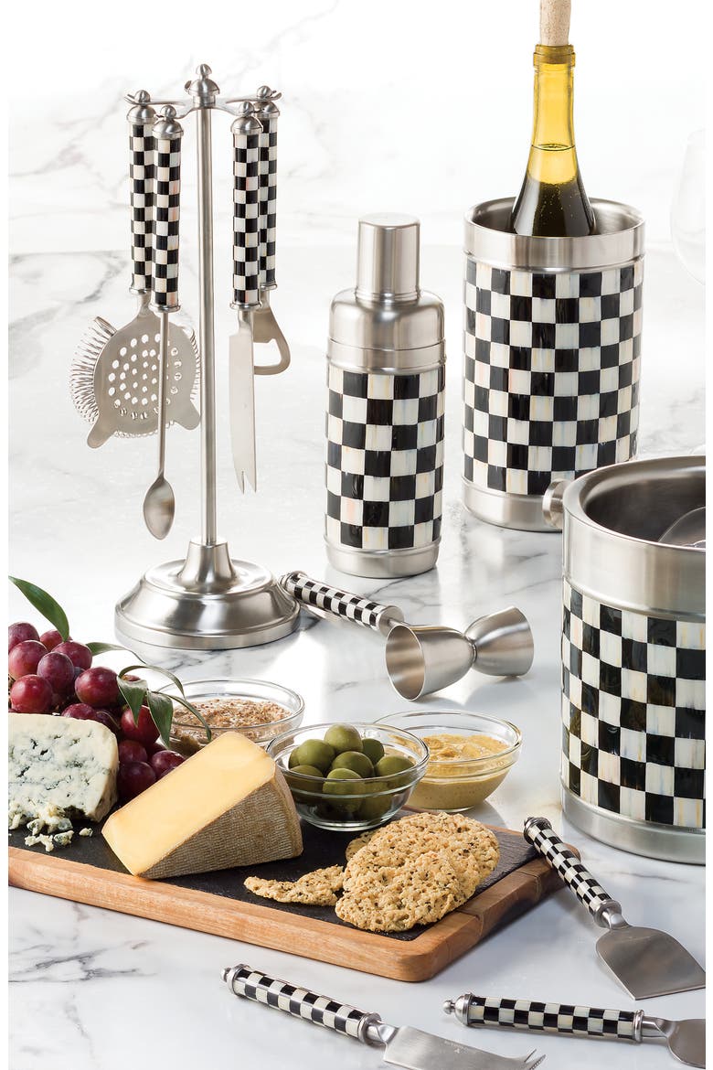 Courtly Check 6-Piece Bar Tool Set, Alternate, color, BLACK/ SILVER