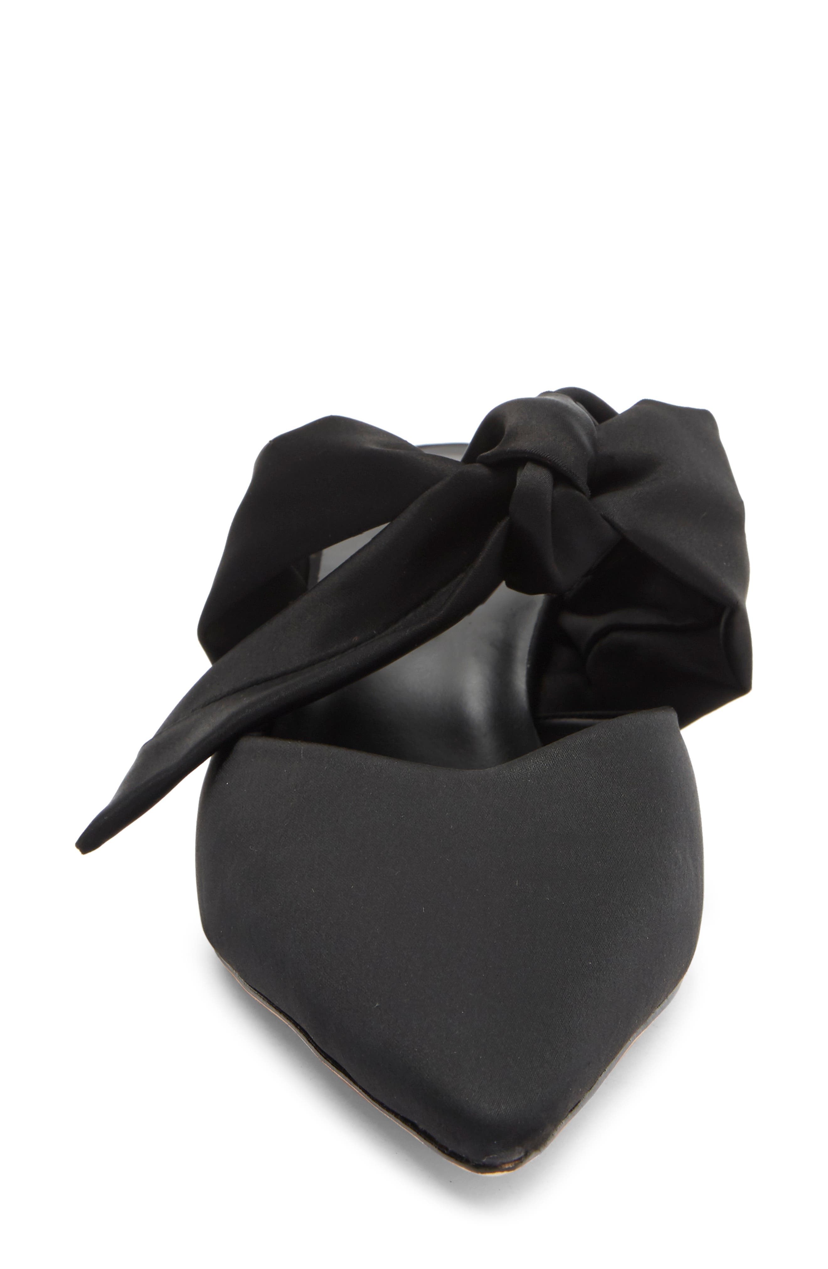 Milk Glass Pointed Toe Mule, Alternate, color, BLACK SATIN