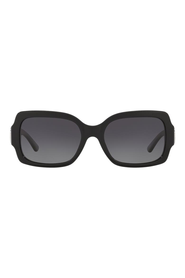 55mm Polarized Square Sunglasses, Main, color, BLACK/ GREY GRADIENT