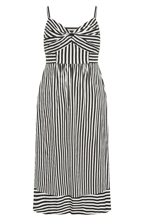 City Chic Zaya Stripe Sleeveless Midi Dress