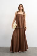 Topshop Linen Blend Maxi Skirt