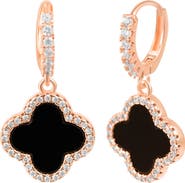 Adornia Crystal Halo Clover Drop Earrings