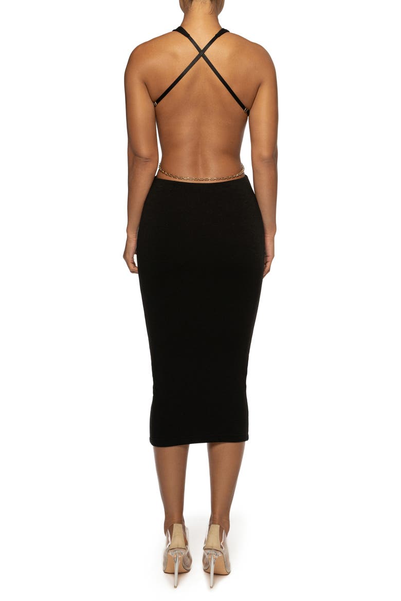 Empress Open Back Body-Con Midi Dress, Alternate, color, NOIR