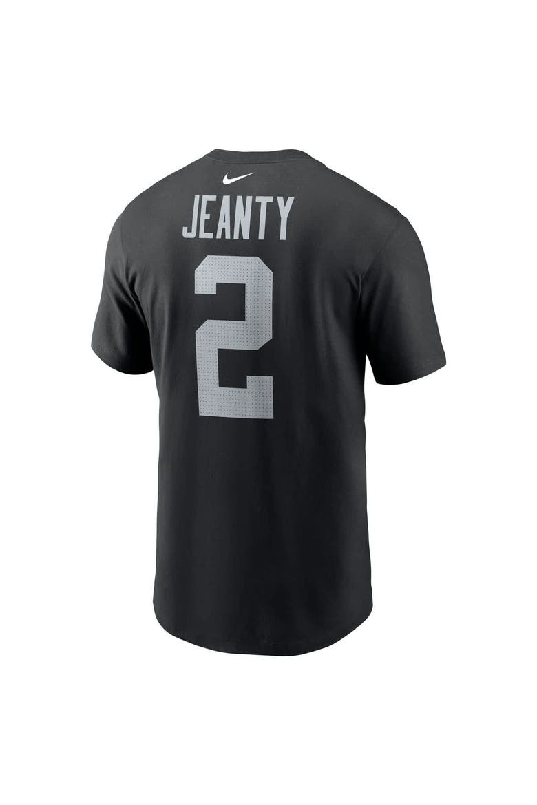 Men's Nike Ashton Jeanty Black Las Vegas Raiders 2025 NFL Draft First Round Pick Name & Number T-Shirt, Alternate, color, Black