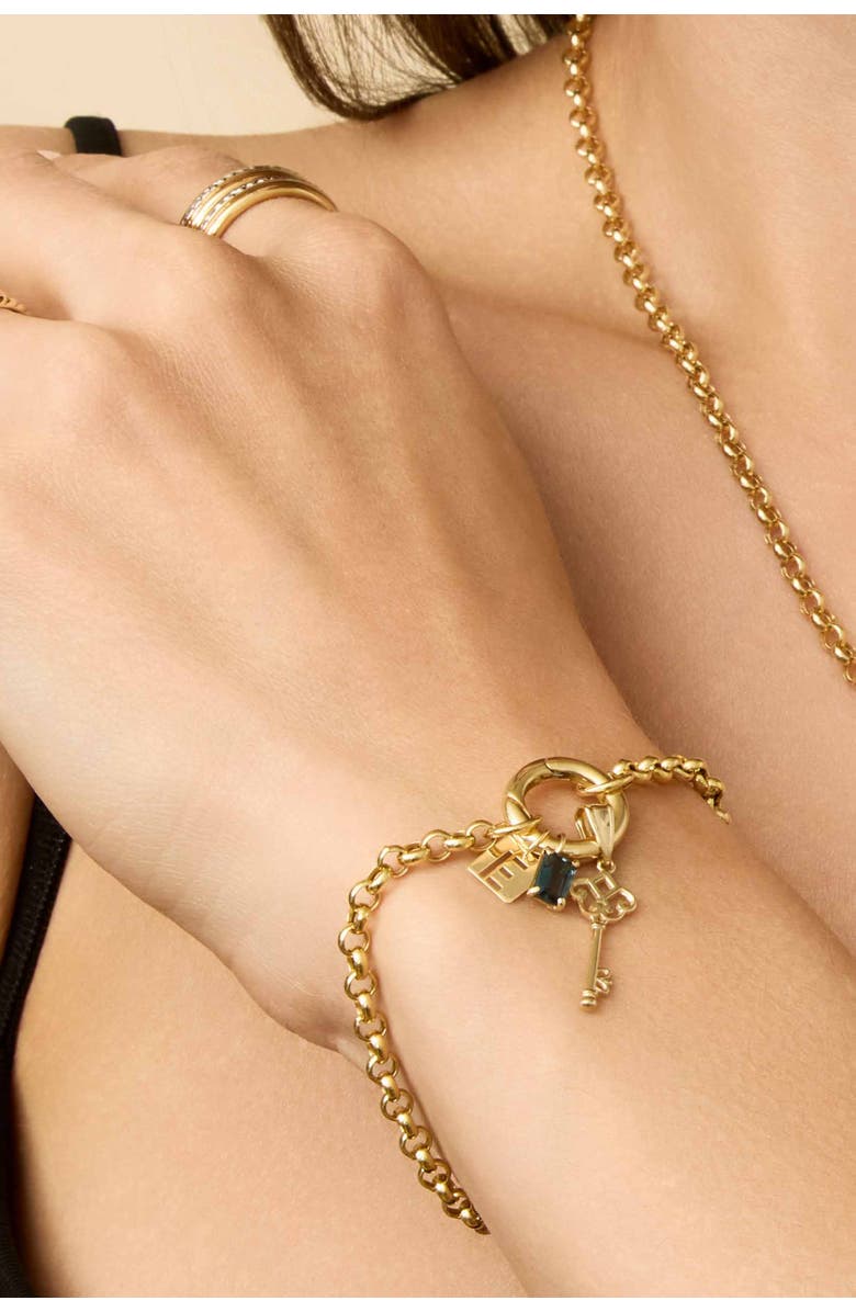 Oradina 14K Yellow Gold Rimini Rolo Connector Bracelet, Alternate, color, Yellow Gold - Without Clasp