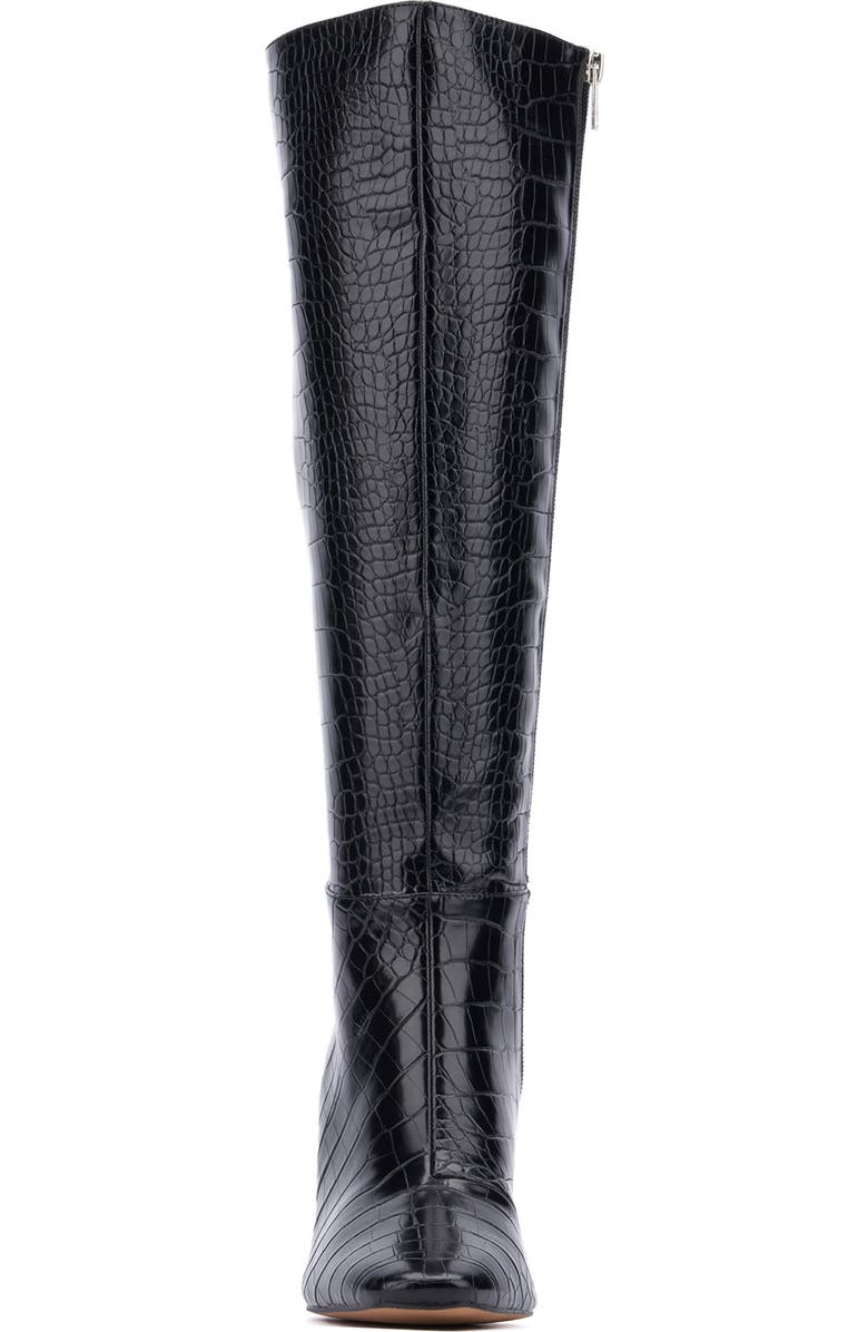 NEW YORK AND COMPANY Isabelle Croc Embossed Knee High Boot, Alternate, color,