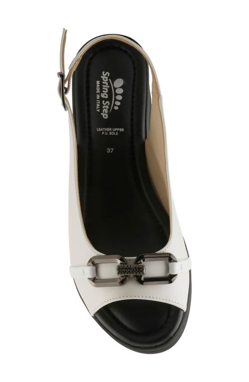 Spring Step Tamra Wedge Slingback Sandal In White