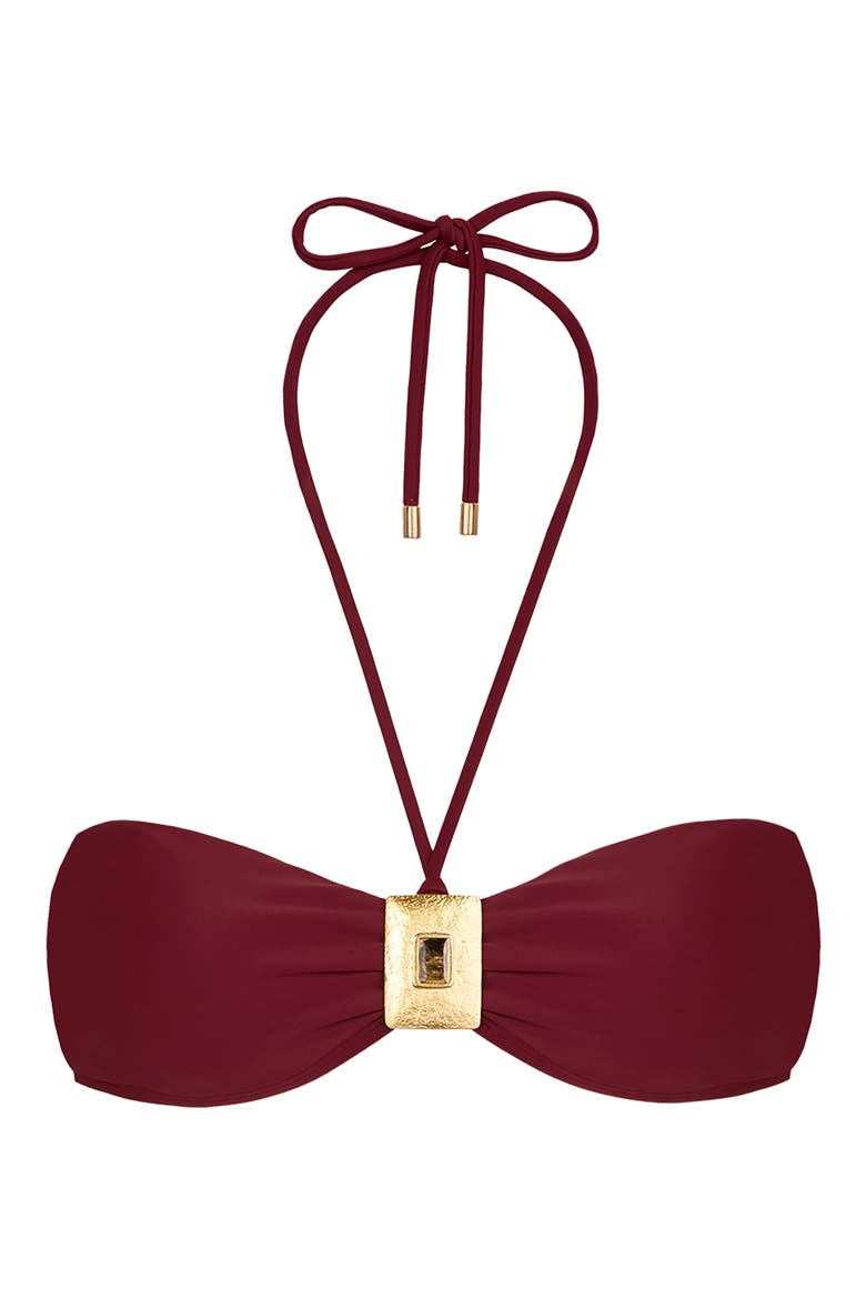 Liza Bandeau Bikini Top, Alternate, color, RED