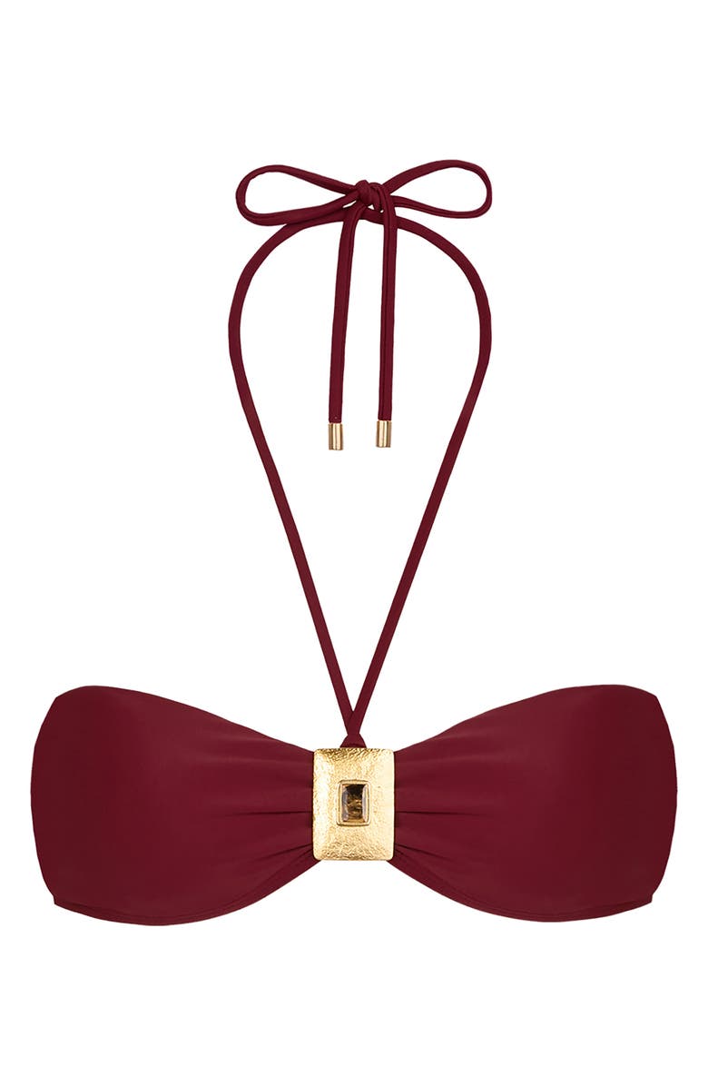 ViX Paula Hermanny Liza Bandeau Bikini Top, Alternate, color, Red