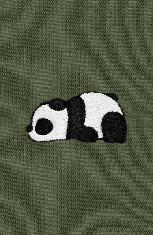 Dalix Panda Zip Hoodie In Military Green