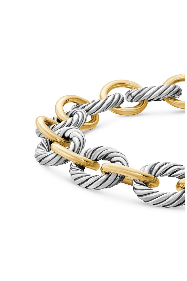 Oval Link Chain Bracelet in Sterling Silver & 18K Gold, 10mm, Alternate, color, TWO TONE