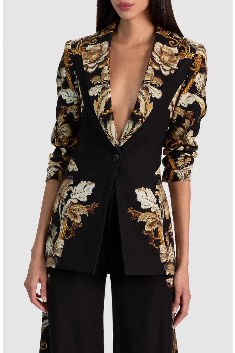 Shae Super Fitted Blazer, Main, color, NOIR ELEGANCE OFF WHITE