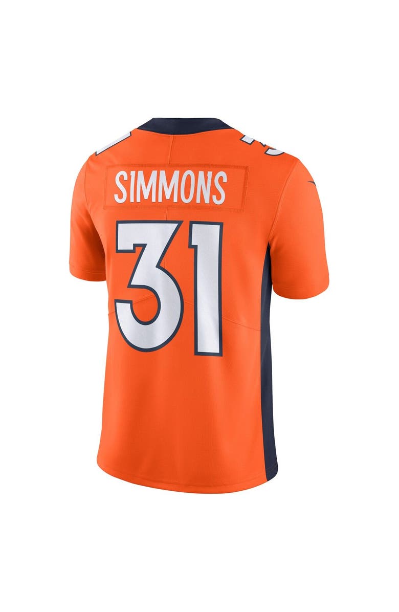 Nike Men's Nike Justin Simmons Orange Denver Broncos Vapor Untouchable Limited Jersey, Alternate, color,