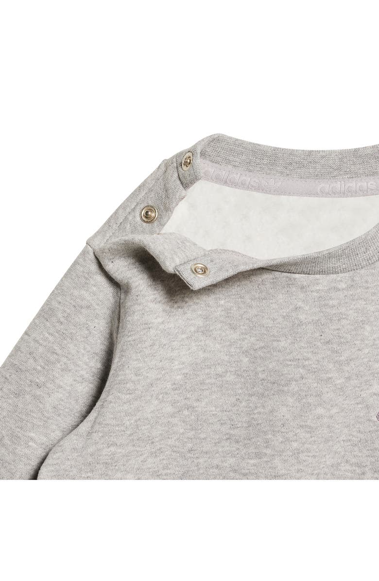 adidas Trefoil Essentials Crewneck Sweatshirt & Joggers Set, Alternate, color, Medium Grey Heather