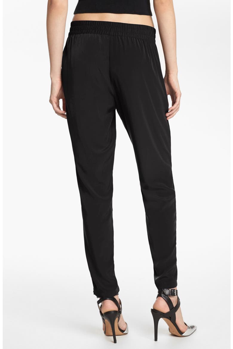 Woven Zip Cuff Track Pants, Alternate, color, BLACK