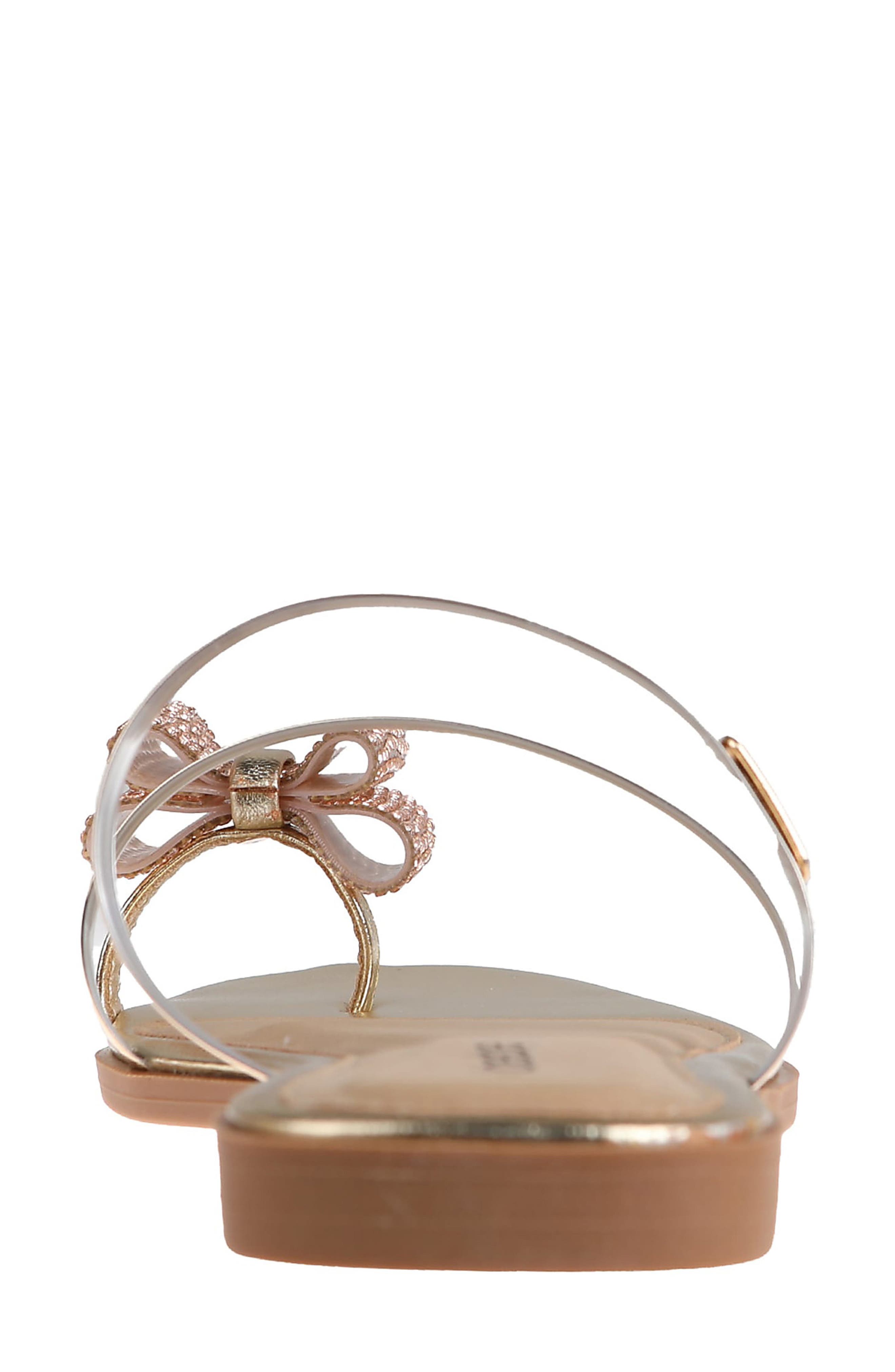bebe Rhinestone Bow Toe Post Sandal (Women) | Nordstromrack