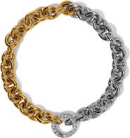 Nadri Gemini Two-Tone Pavé Circle Chain Bracelet
