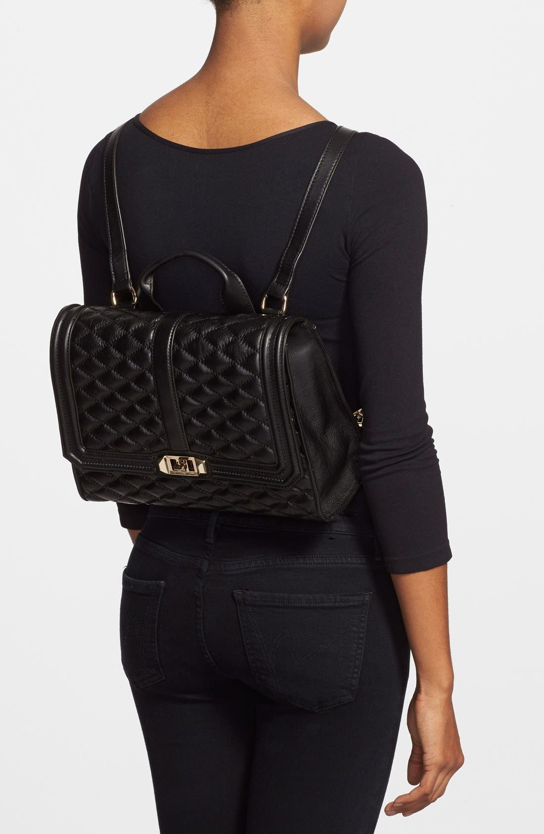 'Love' Backpack, Alternate, color, BLACK