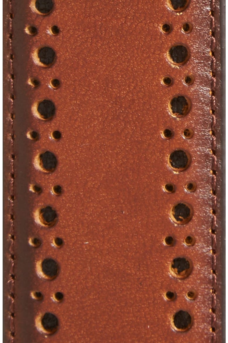 Perforated Leather Belt, Alternate, color, TAN