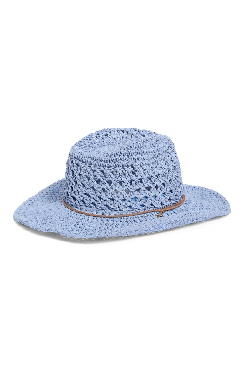 Crochet Cowgirl Hat, Alternate, color, CORNFLOWER