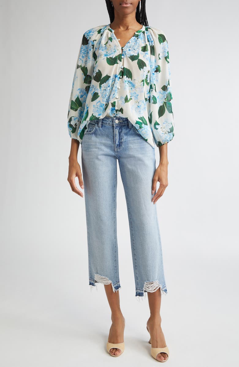 L'AGENCE Blaine Low Rise Release Hem Crop Stovepipe Jeans, Alternate, color, 