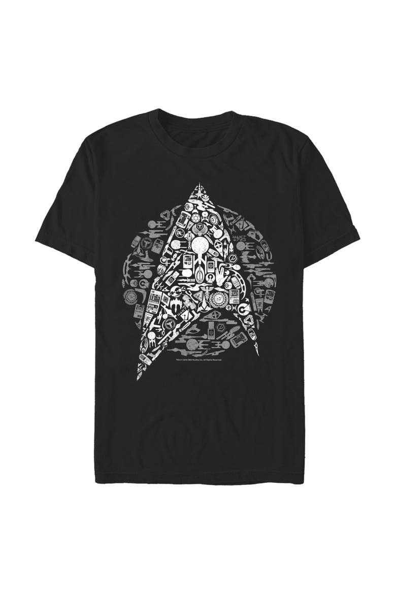 Men's Star Trek Starfleet Icon Collage  Graphic T-Shirt, Main, color, Black