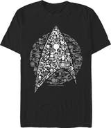 Star Trek Men's Star Trek Starfleet Icon Collage Graphic T-Shirt