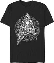 Star Trek Men's Star Trek Starfleet Icon Collage Graphic T-Shirt