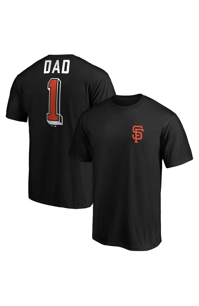 FANATICS Men's Fanatics Branded Black San Francisco Giants Number One Dad Team T-Shirt, Main, color, 