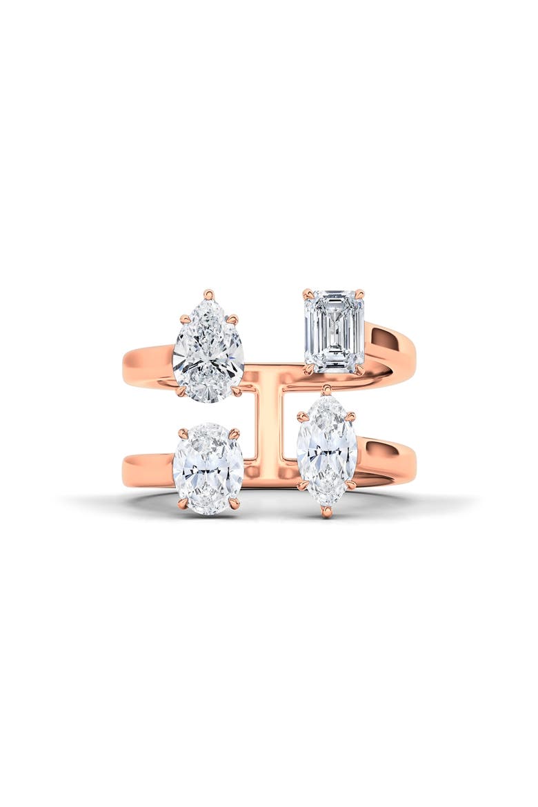 Fancy Four-Stone Lab Created Diamond Ring, Main, color, 18K RG