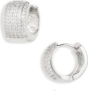 Cara Chunky Cubic Zirconia Huggie Hoop Earrings