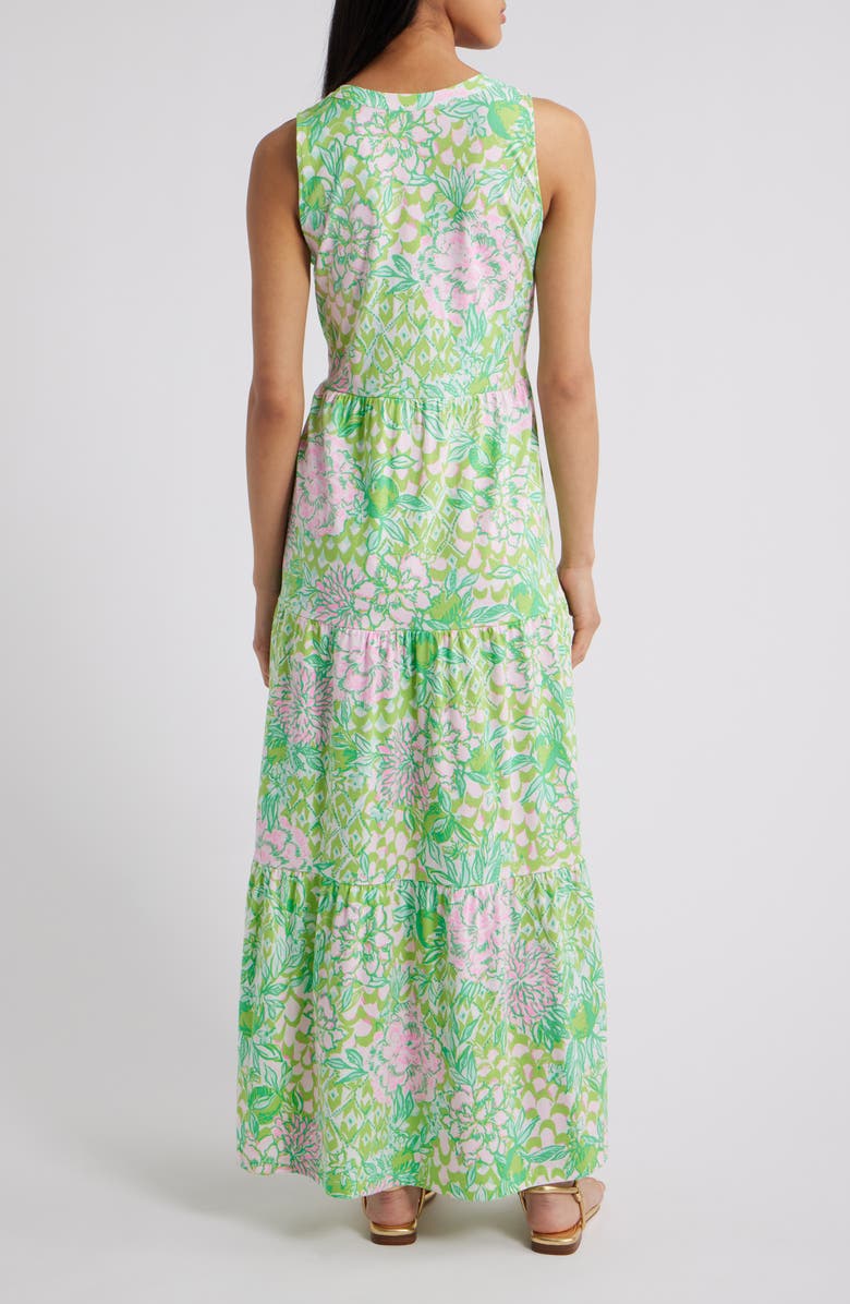 Lilly Pulitzer<sup>®</sup> Sydnee Tiered Cotton Maxi Sundress, Alternate, color, Fauna Green