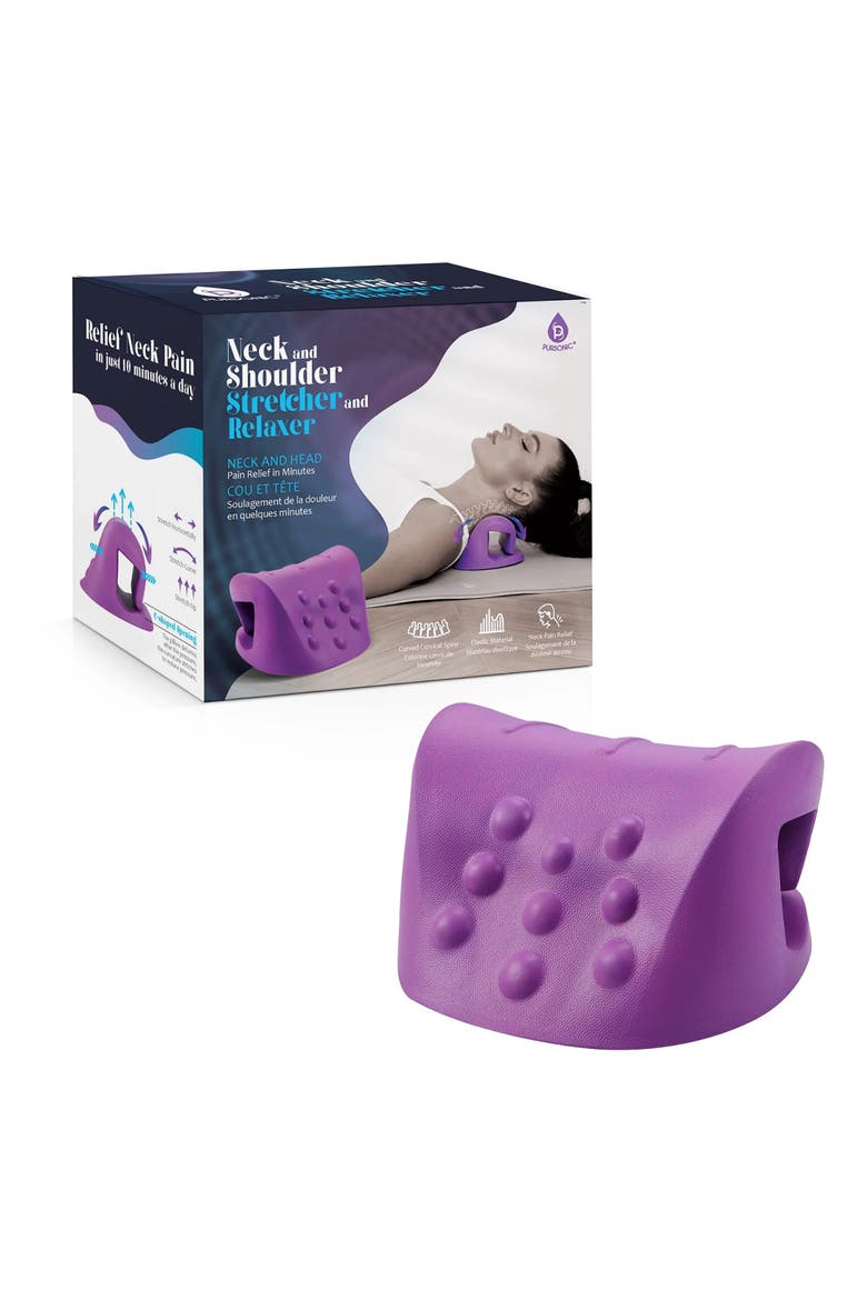 Neck and Shoulder Stretcher and Relaxer, Alternate, color, Purple