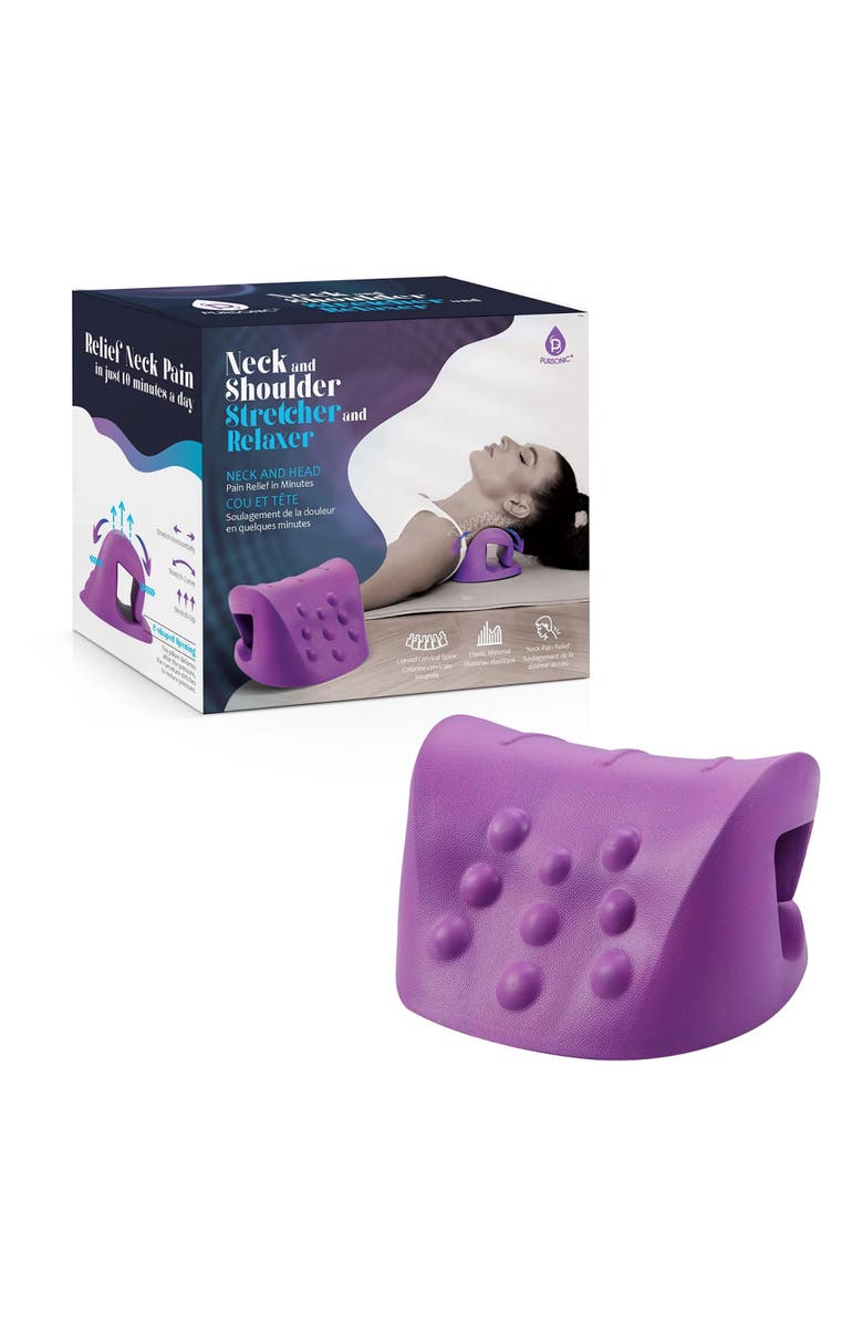 PURSONIC Neck and Shoulder Stretcher and Relaxer, Alternate, color, Purple