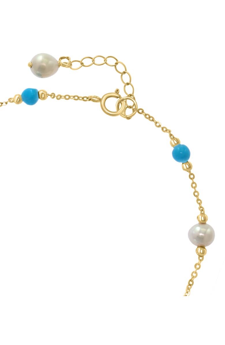 EFFY Turquoise & Freshwater Pearl Station Bracelet, Alternate, color, 