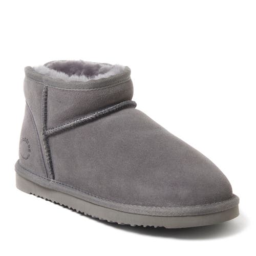Dearfoams Fireside Riverland Genuine Shearling Micro Bootie In Black