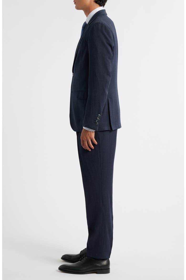 Heston Slim Fit Textured Stretch Wool Suit, Alternate, color, DARK BLUE
