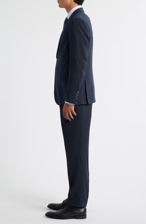 Hugo Boss Boss Heston Slim Fit Textured Stretch Wool Suit In Blue