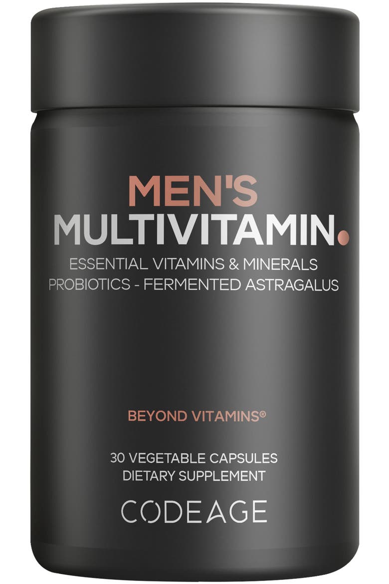 Men's Multivitamin, Vitamin A, C, D3, E, B12, Zinc, Selenium, Chromium, Probiotics, Main, color, Black