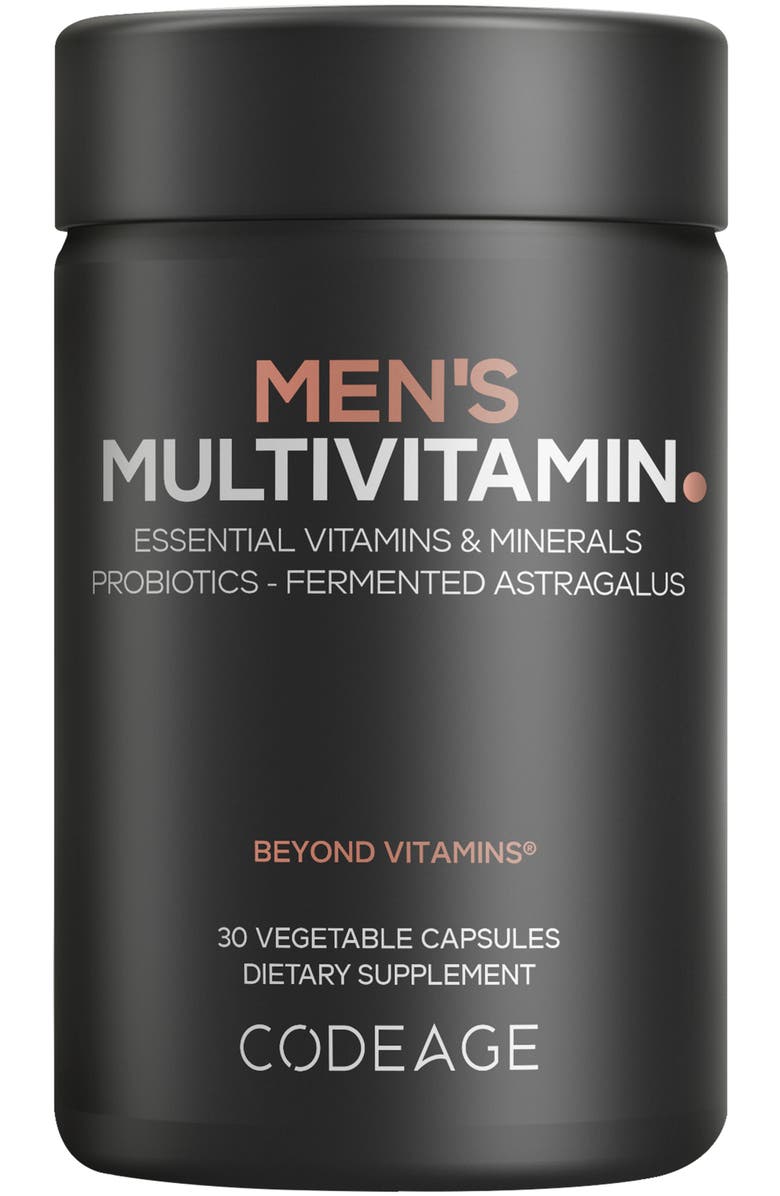 Codeage Men's Multivitamin, Vitamin A, C, D3, E, B12, Zinc, Selenium, Chromium, Probiotics, Main, color, Black
