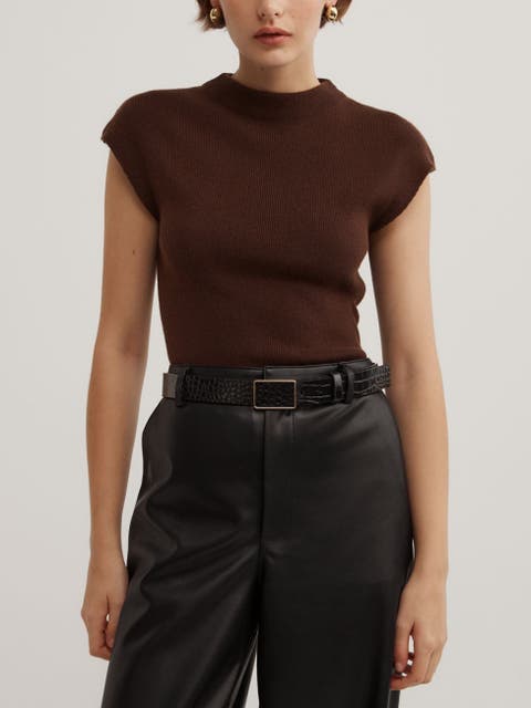High Neck Knit T-shirt