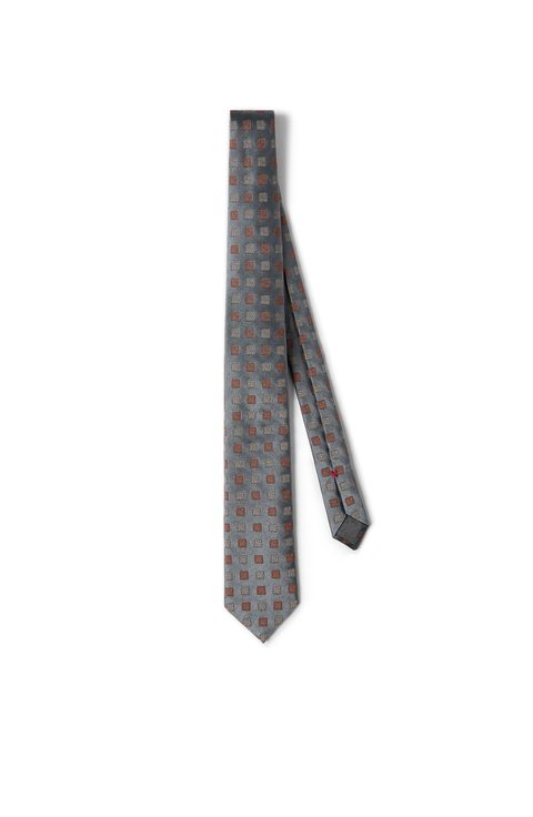Silk tie with squares pattern