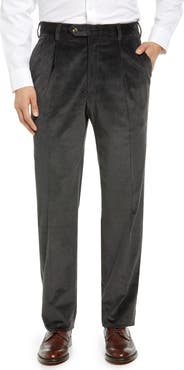 Berle Italian 8-Wale Luxury Corduroy Pleated Trousers