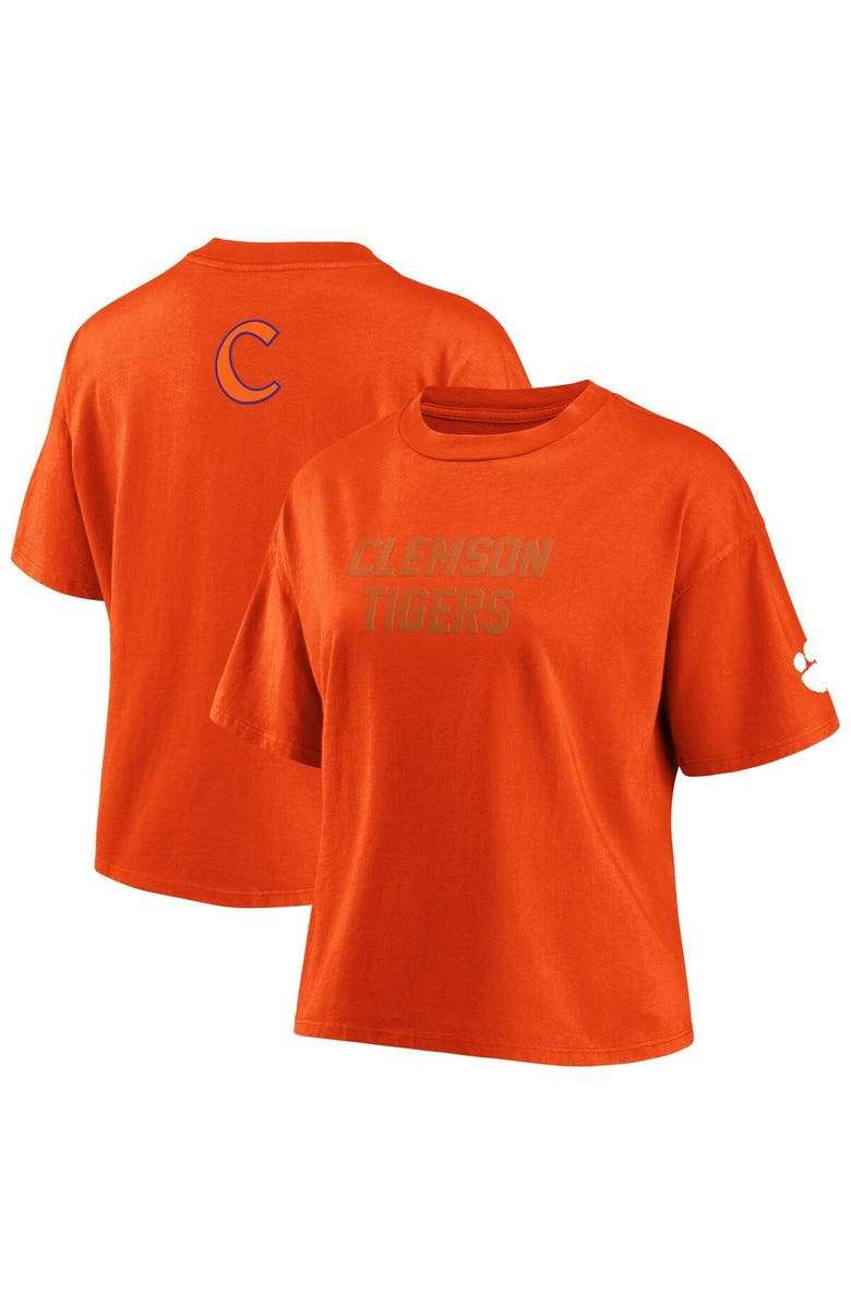 WEAR by Erin Andrews Women's WEAR by Erin Andrews Orange Clemson Tigers Crop T-Shirt, Alternate, color, 