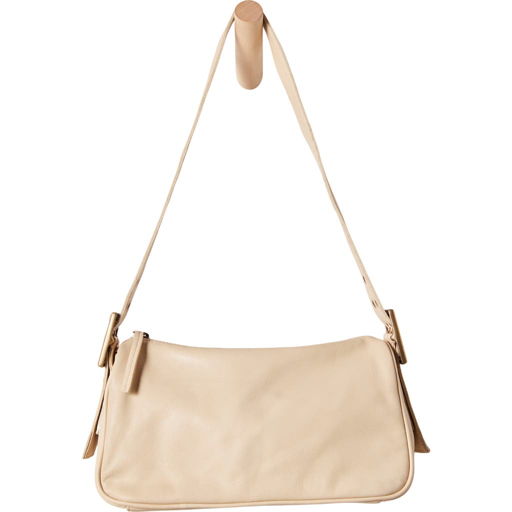 Free People Army Candy Leather Baguette Bag In Sand Dollar