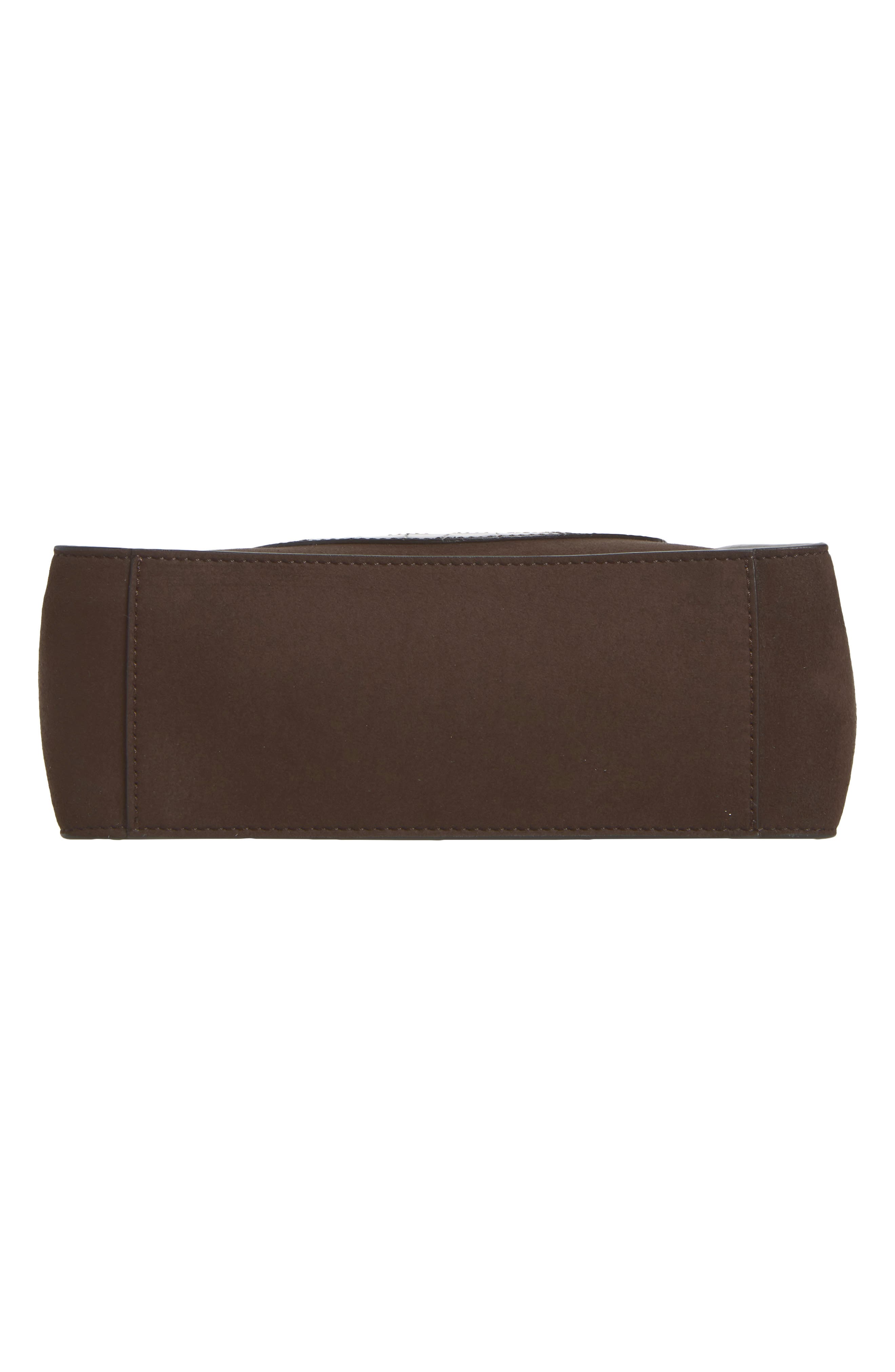Logo Faux Suede Crossbody Bag, Alternate, color, COFFEE