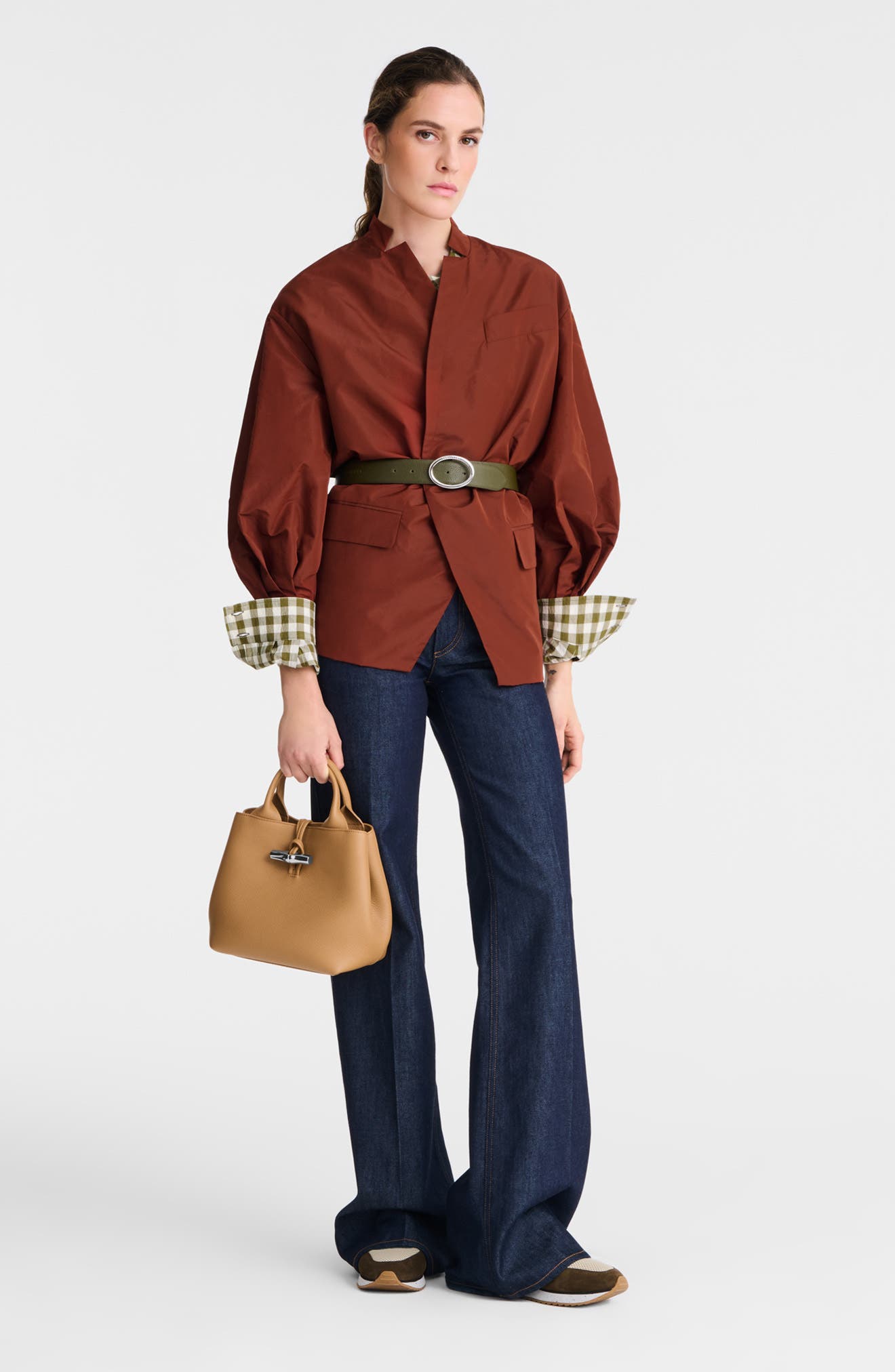 Longchamp Small Le Roseau Leather Tote, Alternate, color, 