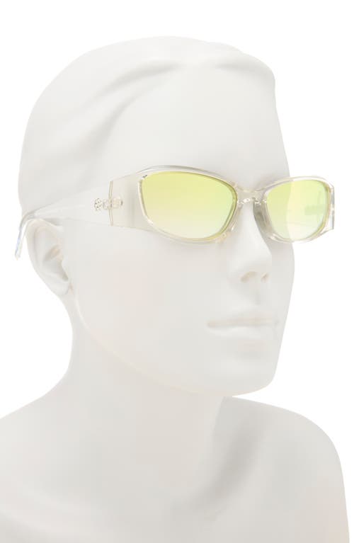 Le Specs Barrier 56mm Oval Sunglasses In White