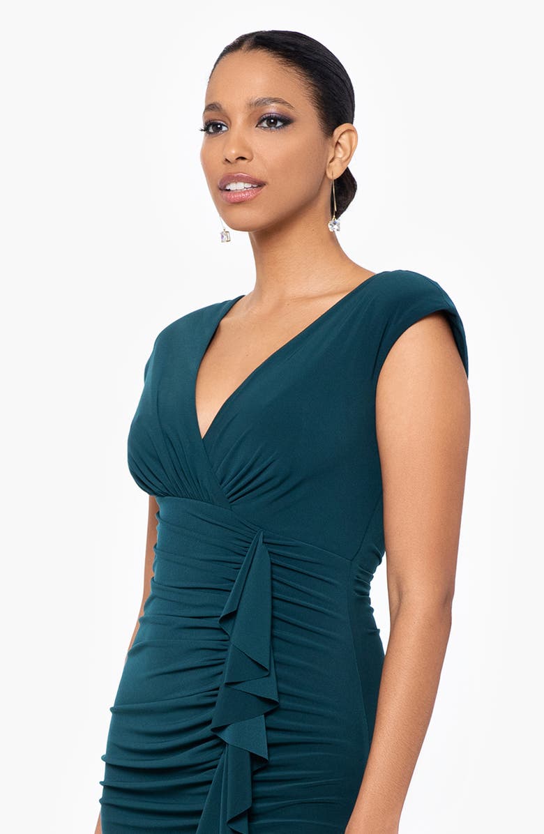 Xscape Evenings Ruffle Front Gown, Alternate, color, 